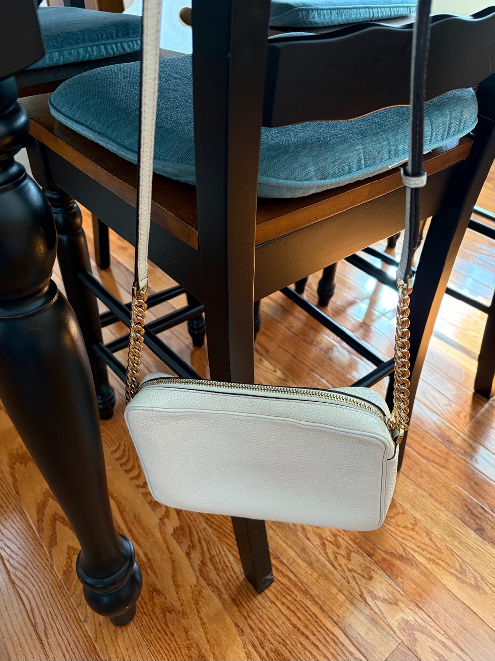 Michael Kors Cream Crossbody Bag with Gold Chain Strap